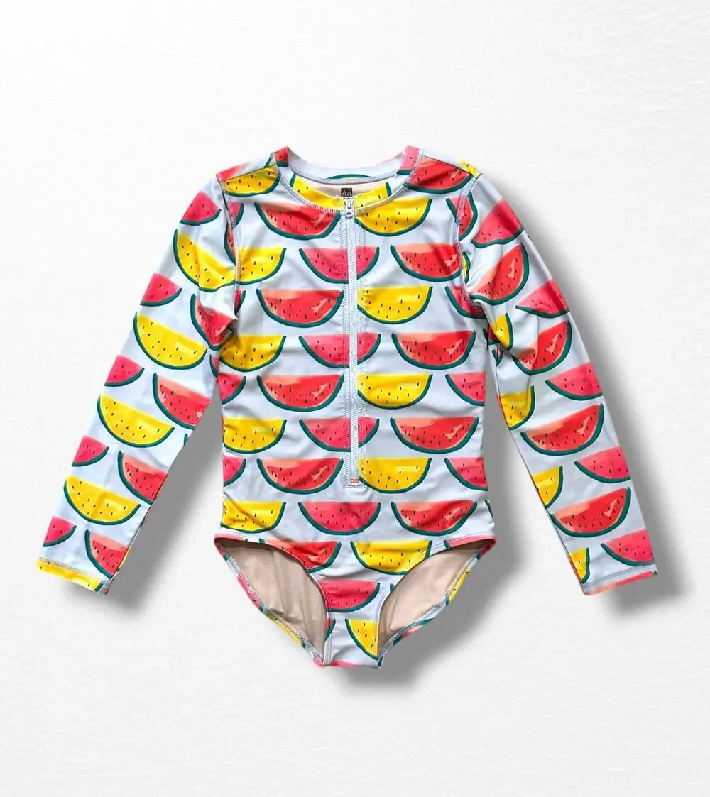 Tea Collection Long Sleeve One-Piece Swimsuit, Size 14